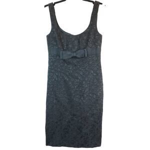 NWT Nanettte Lepore Black Mini Dress Bow RETAIL $295 Sleeveless Jacquard Wool 4